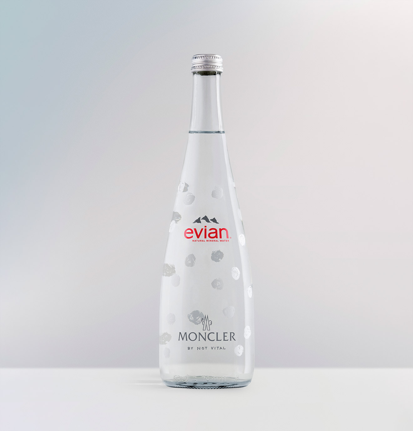 evian glass bottle