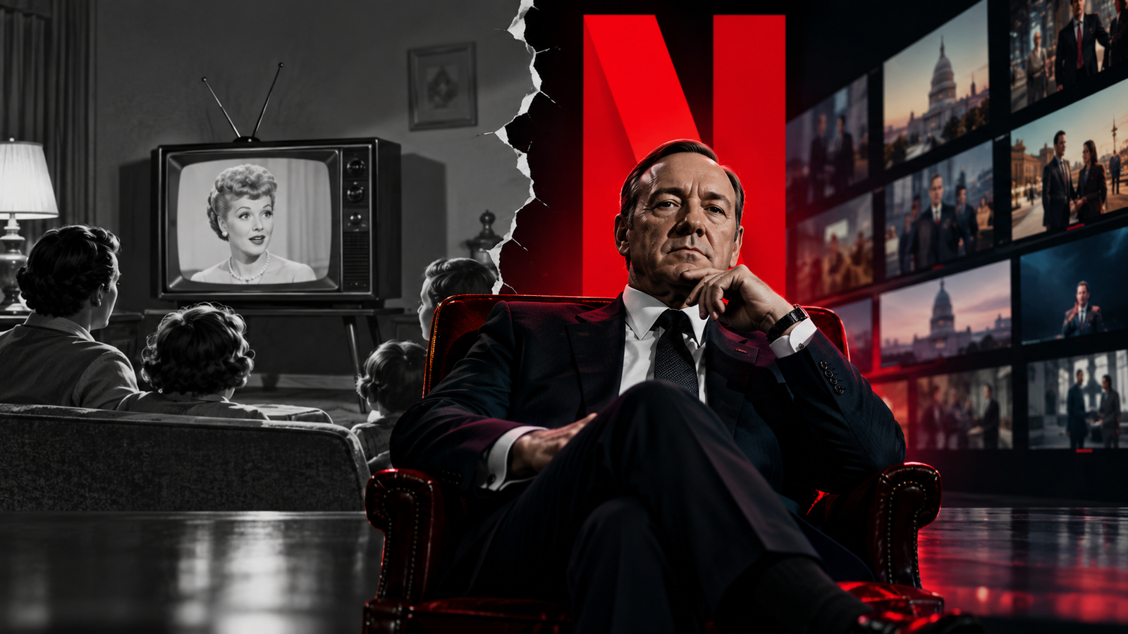 Netflix counter-positioning strategy, challenging traditional television with on-demand streaming.